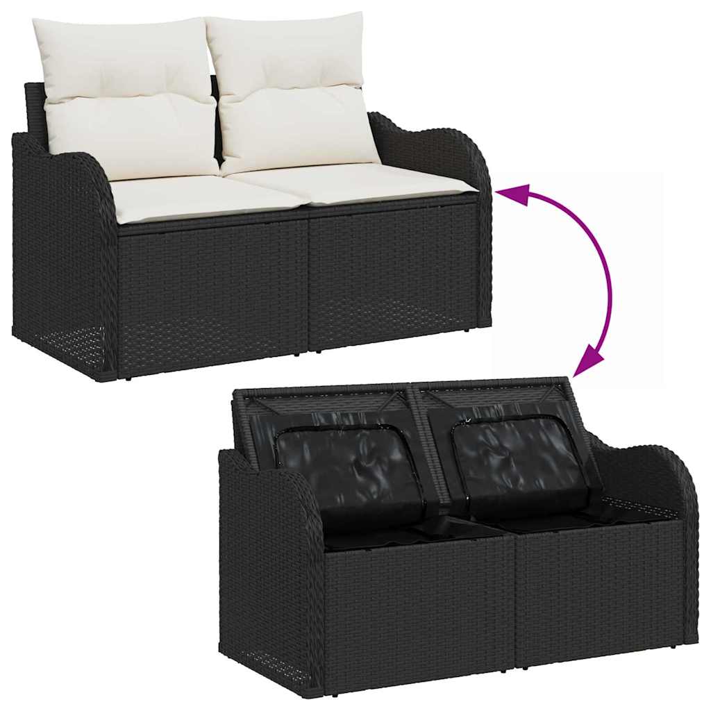Sjedeća garnitura za vrt 8 pcs Crno i bijelo Poli ratan