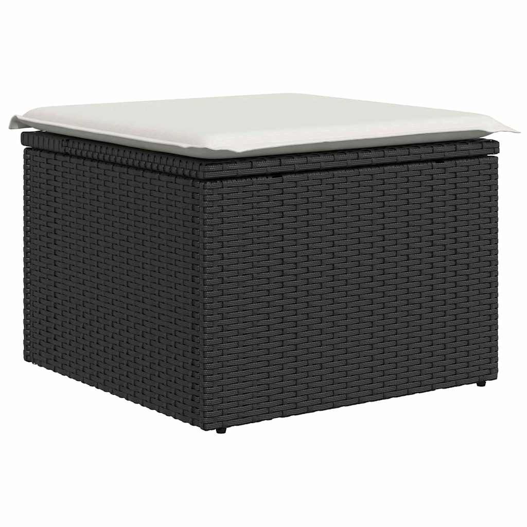 Sjedeća garnitura za vrt 6 pcs Crno i bijelo Poli ratan