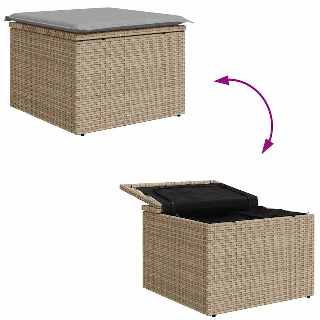 Sjedeća garnitura za vrt 6 pcs bež i svjetlosiva Poli ratan