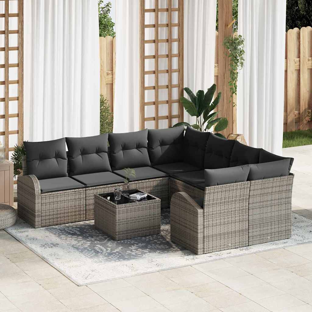 Set sofe s jastukom s pohranom 9 pcs Siva poliratan