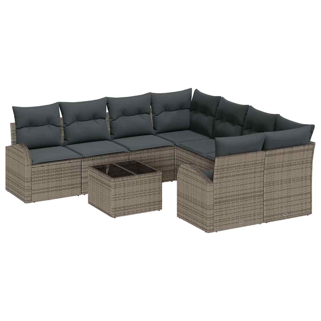 Set sofe s jastukom s pohranom 9 pcs Siva poliratan