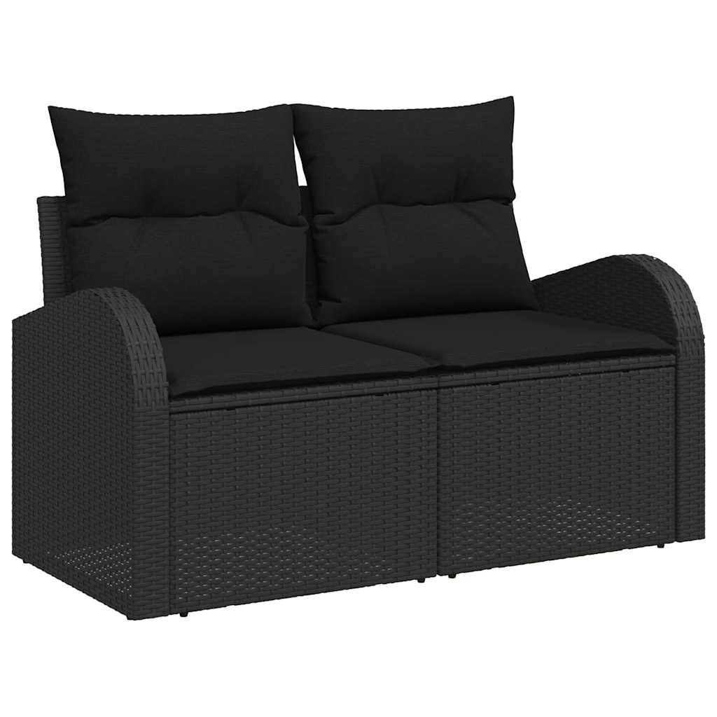 Set sofe s jastukom s pohranom 9 pcs Crna poliratan