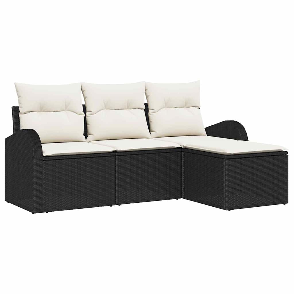 Set sofe s jastukom s pohranom 4 pcs Crna i bijela poliratan