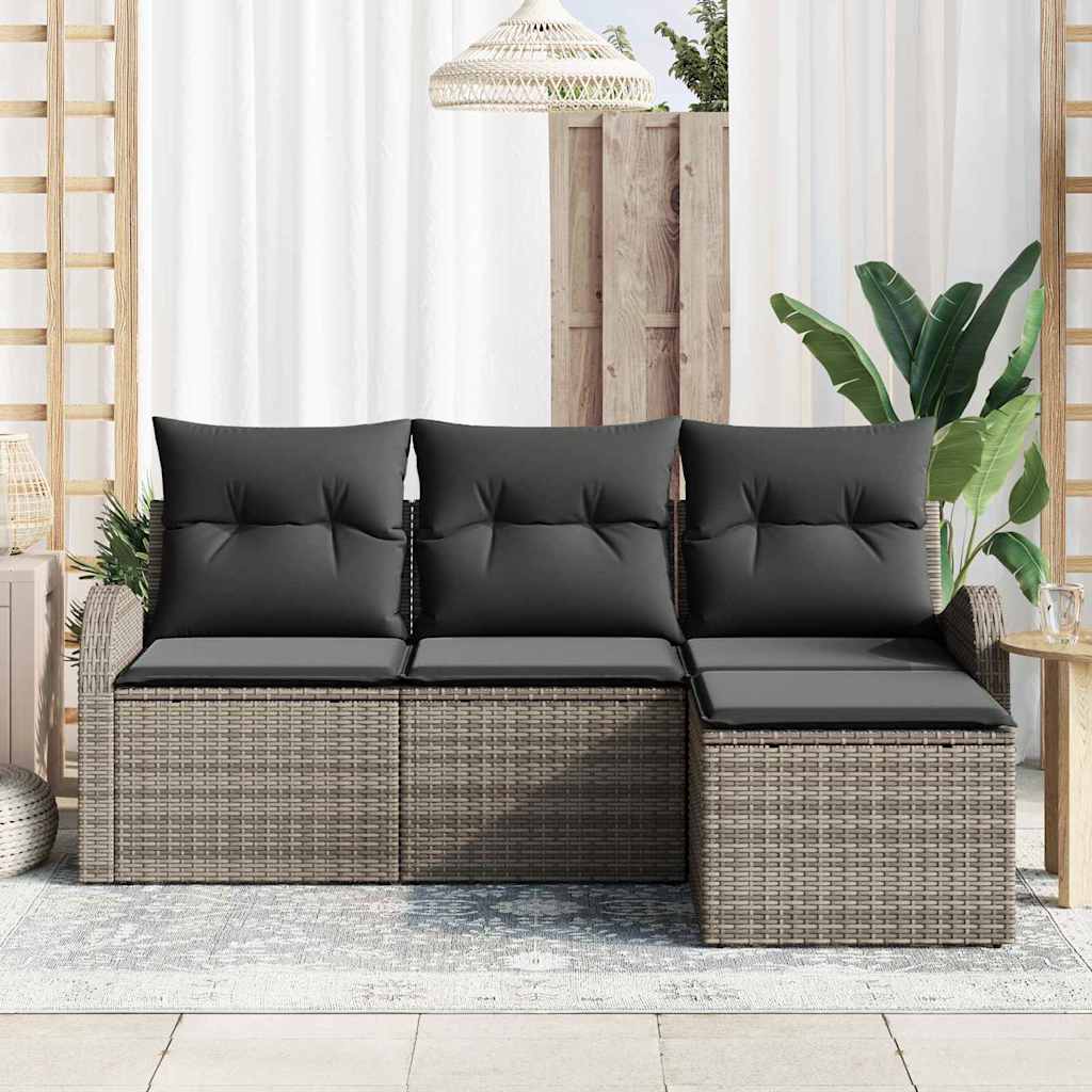 Set sofe s jastukom s pohranom 4 pcs Siva poliratan