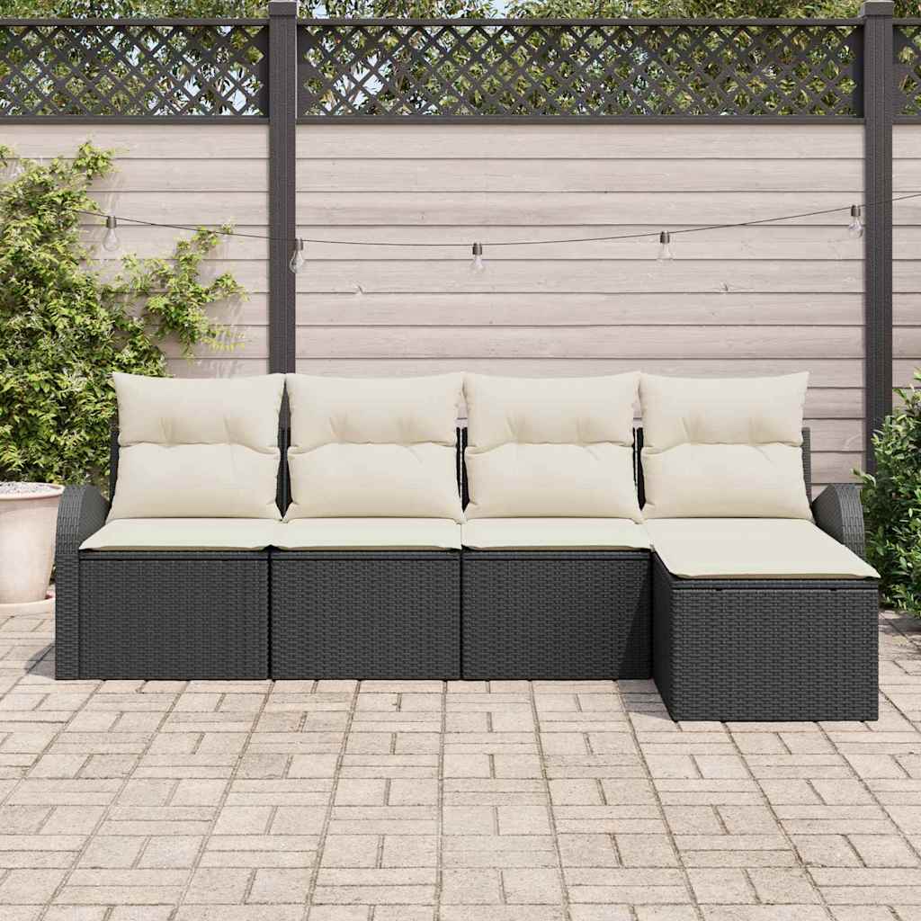 Set sofe s jastukom s pohranom 5 pcs Crna i bijela poliratan