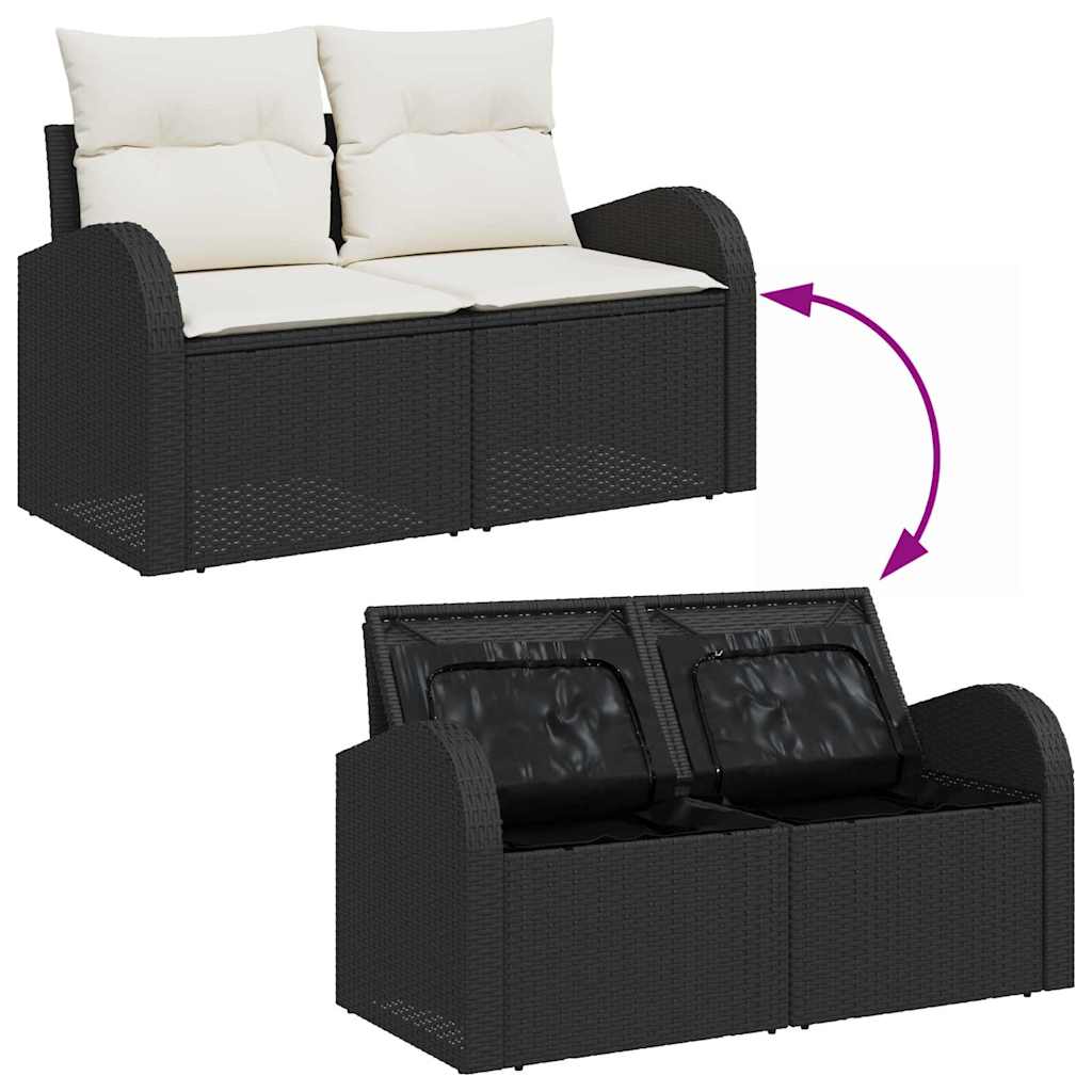 Set sofe s jastukom s pohranom 5 pcs Crna i bijela poliratan
