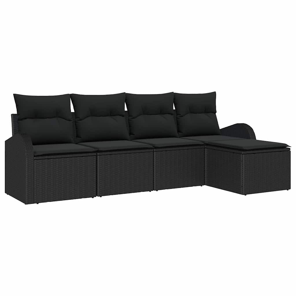 Set sofe s jastukom s pohranom 5 pcs Crna poliratan