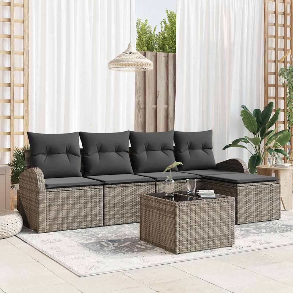 Set sofe s jastukom s pohranom 6 pcs Siva poliratan