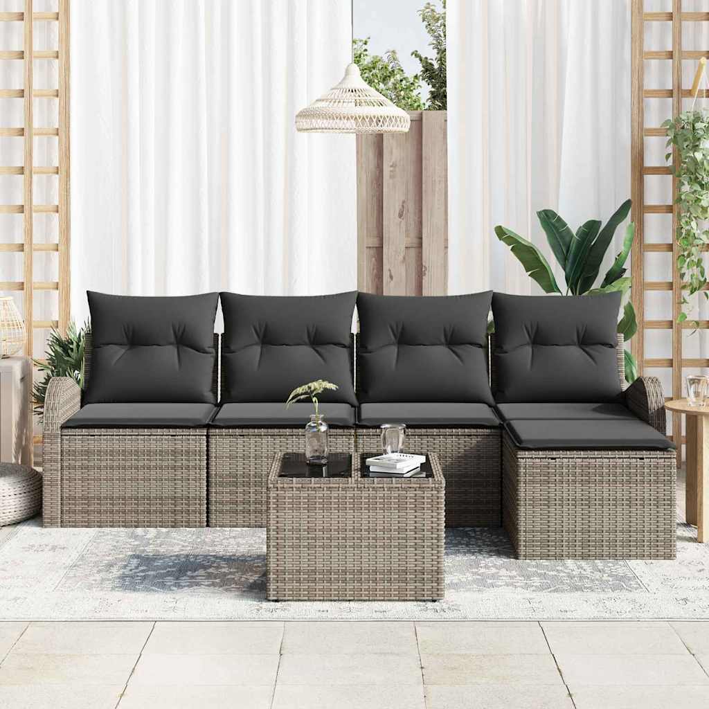 Set sofe s jastukom s pohranom 6 pcs Siva poliratan