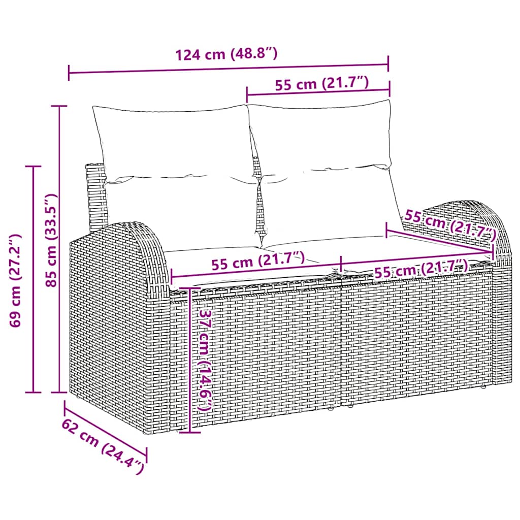 Sjedeća garnitura za vrt 5 pcs Bež i svijetlo siva poliratan