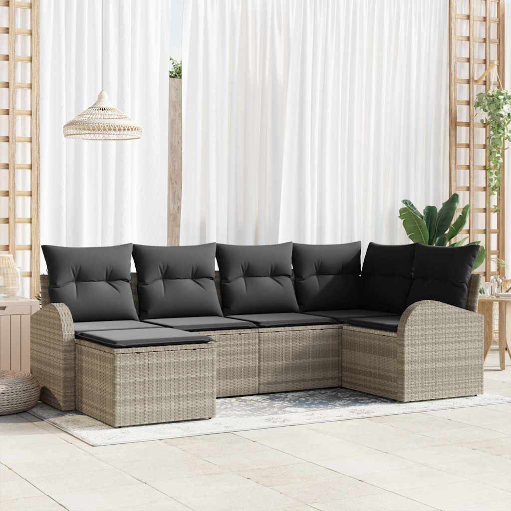 Set sofe s jastukom s pohranom 6 pcs Svijetlo siva poliratan