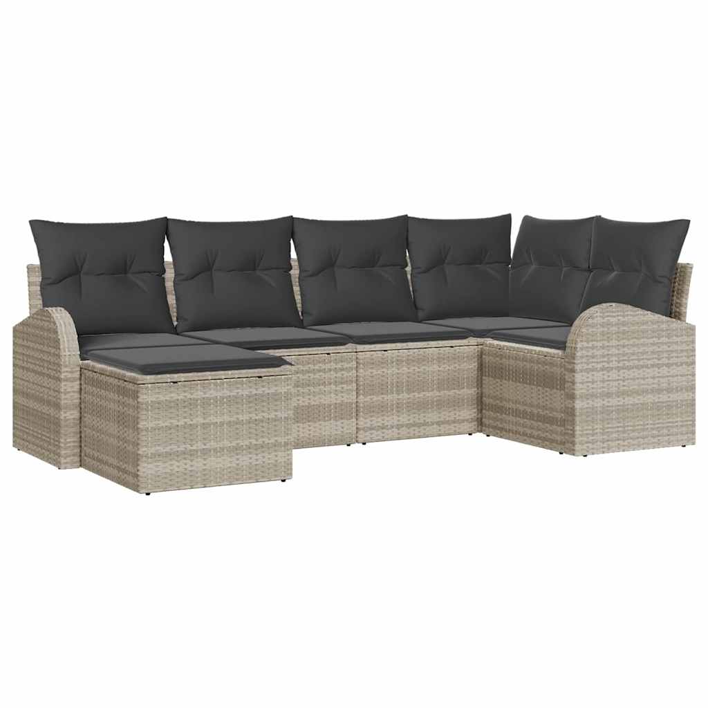 Set sofe s jastukom s pohranom 6 pcs Svijetlo siva poliratan