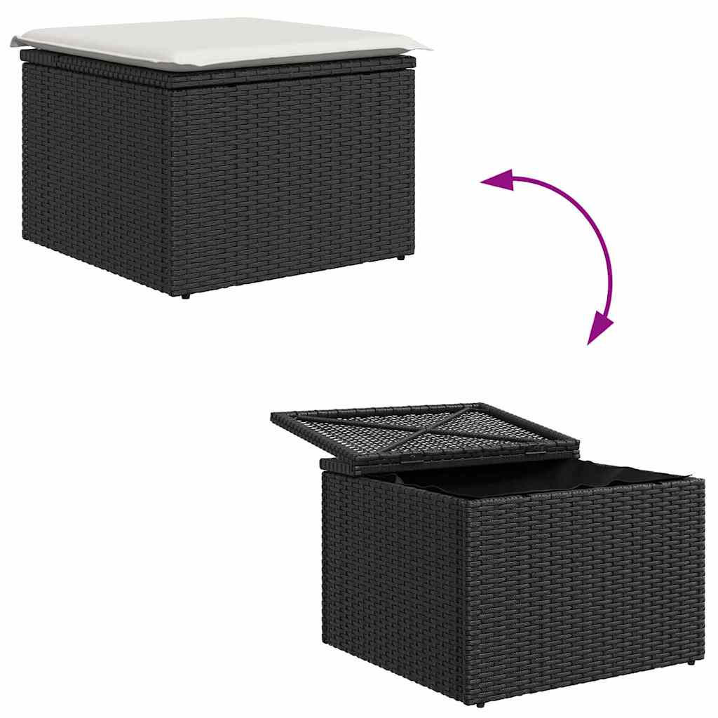 Set sofe s jastukom s pohranom 7 pcs Crna i bijela poliratan