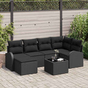 Set sofe s jastukom s pohranom 7 pcs Crna poliratan