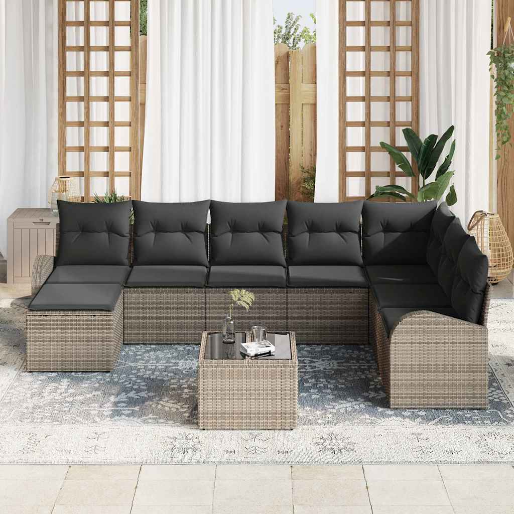 Set sofe s jastukom s pohranom 9 pcs Siva poliratan