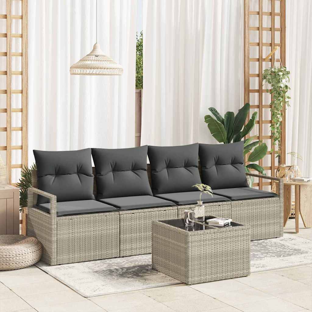 Set sofe s jastukom 5 pcs Svijetlo siva i tamno siva poliratan