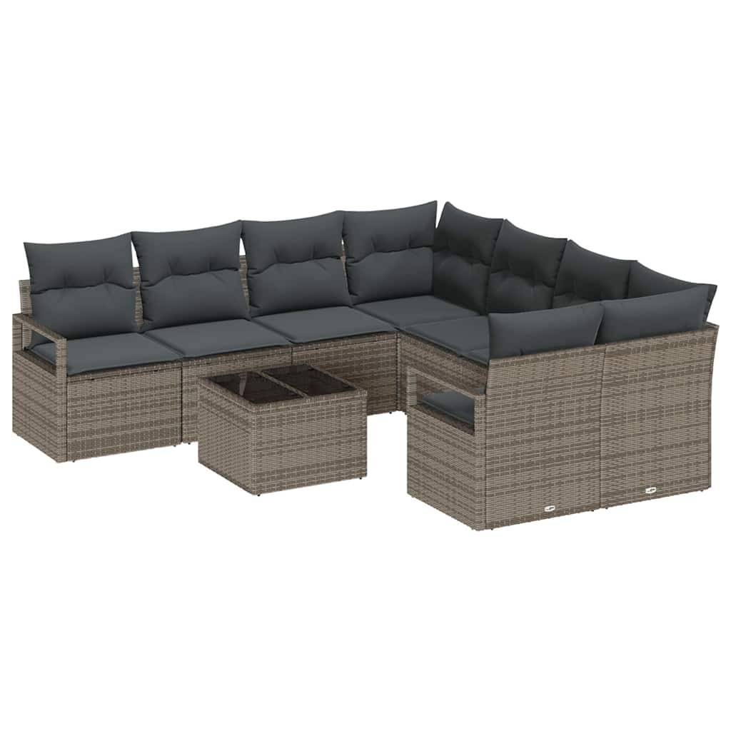 Set sofe s jastukom s pohranom 9 pcs Siva poliratan