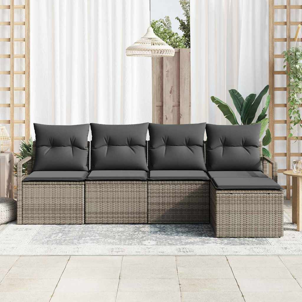 Set sofe s jastukom s pohranom 5 pcs Siva poliratan
