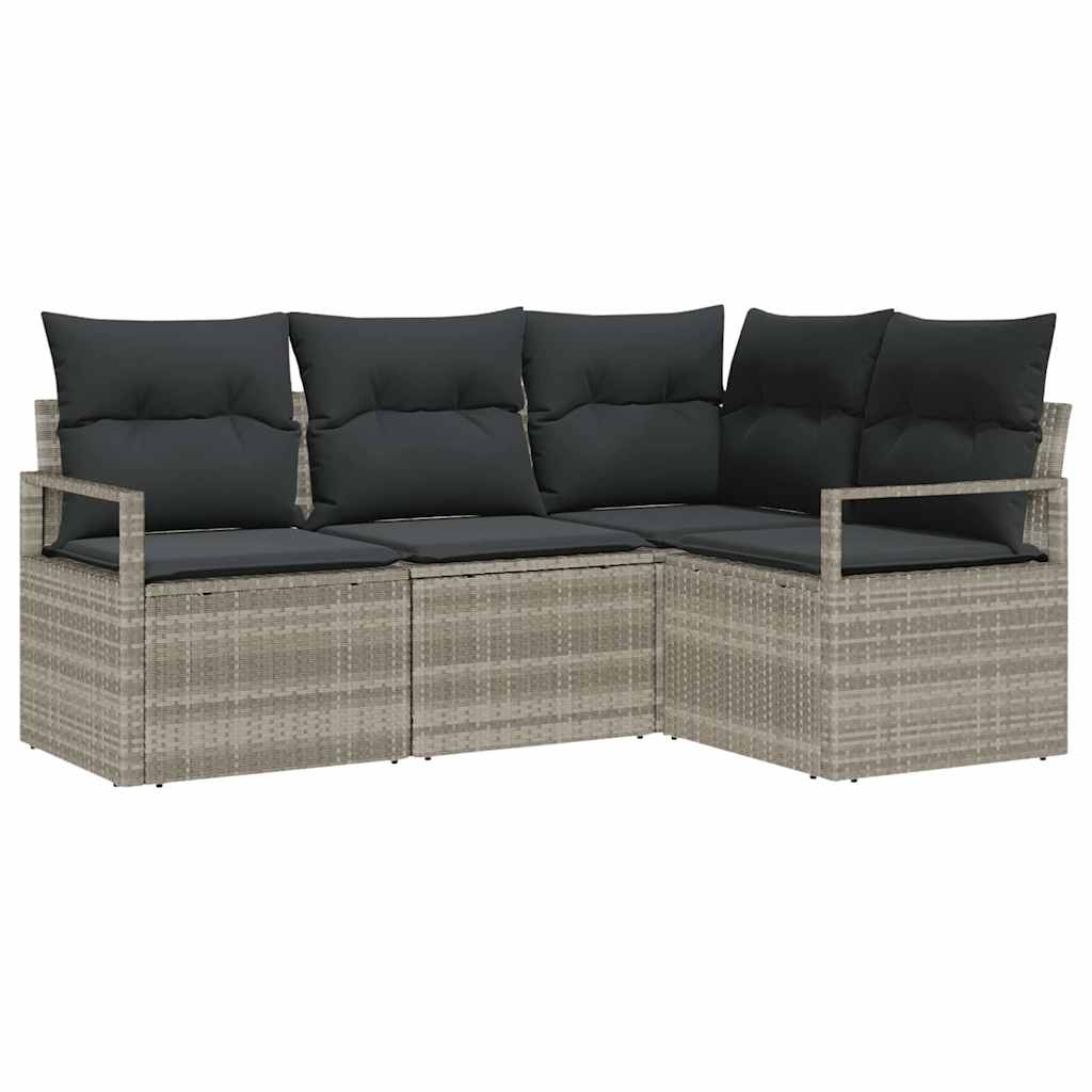 Set sofe s jastukom s pohranom 4 pcs Svijetlo siva poliratan