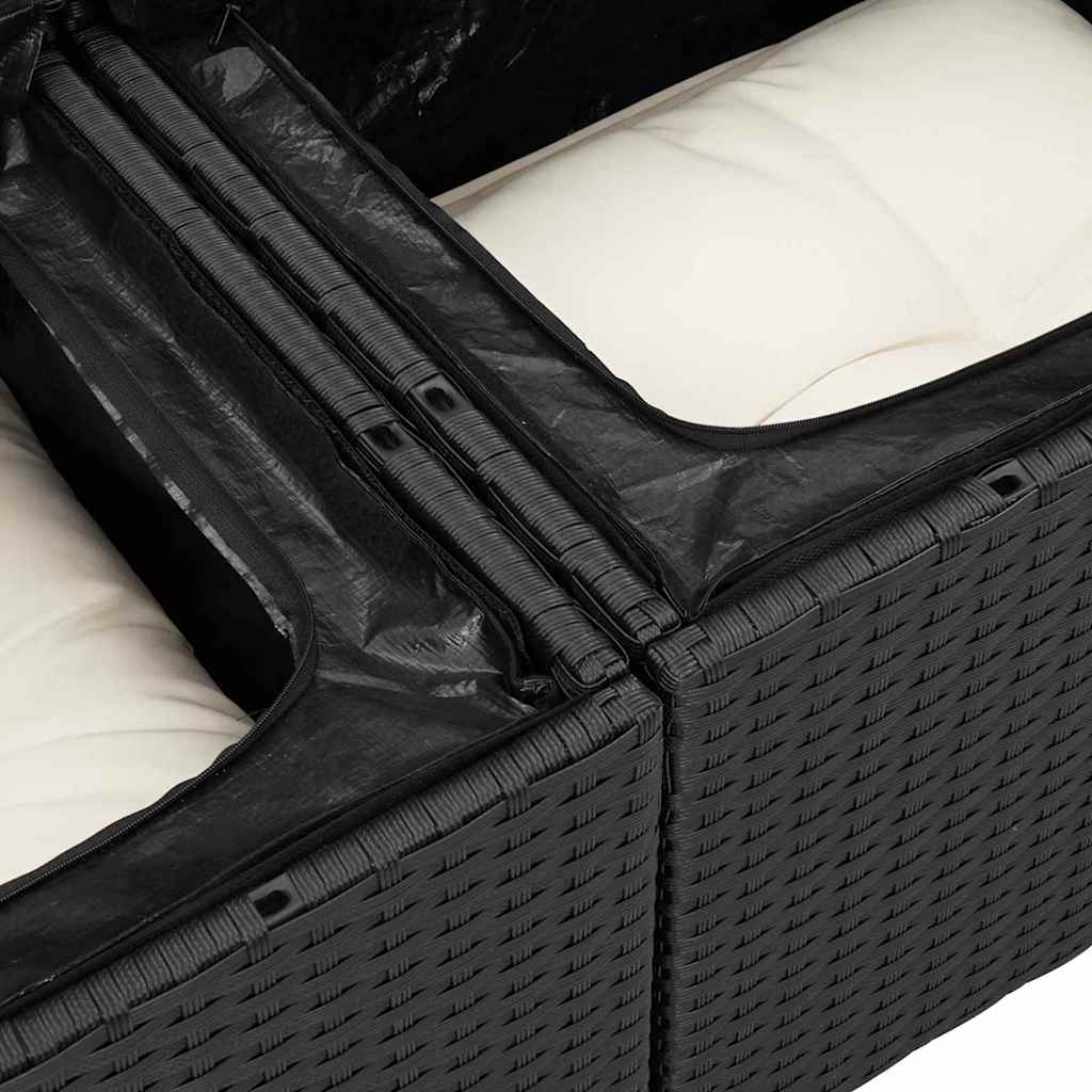 Sjedeća garnitura za vrt 9 pcs Smeđa i krem poliratan