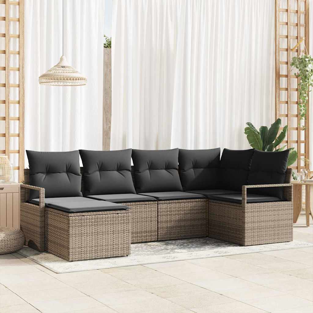 Set sofe s jastukom s pohranom 6 pcs Siva poliratan