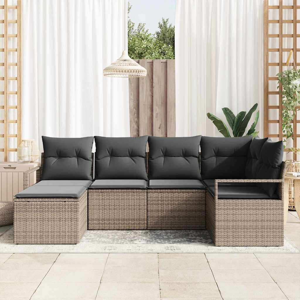 Set sofe s jastukom s pohranom 6 pcs Siva poliratan