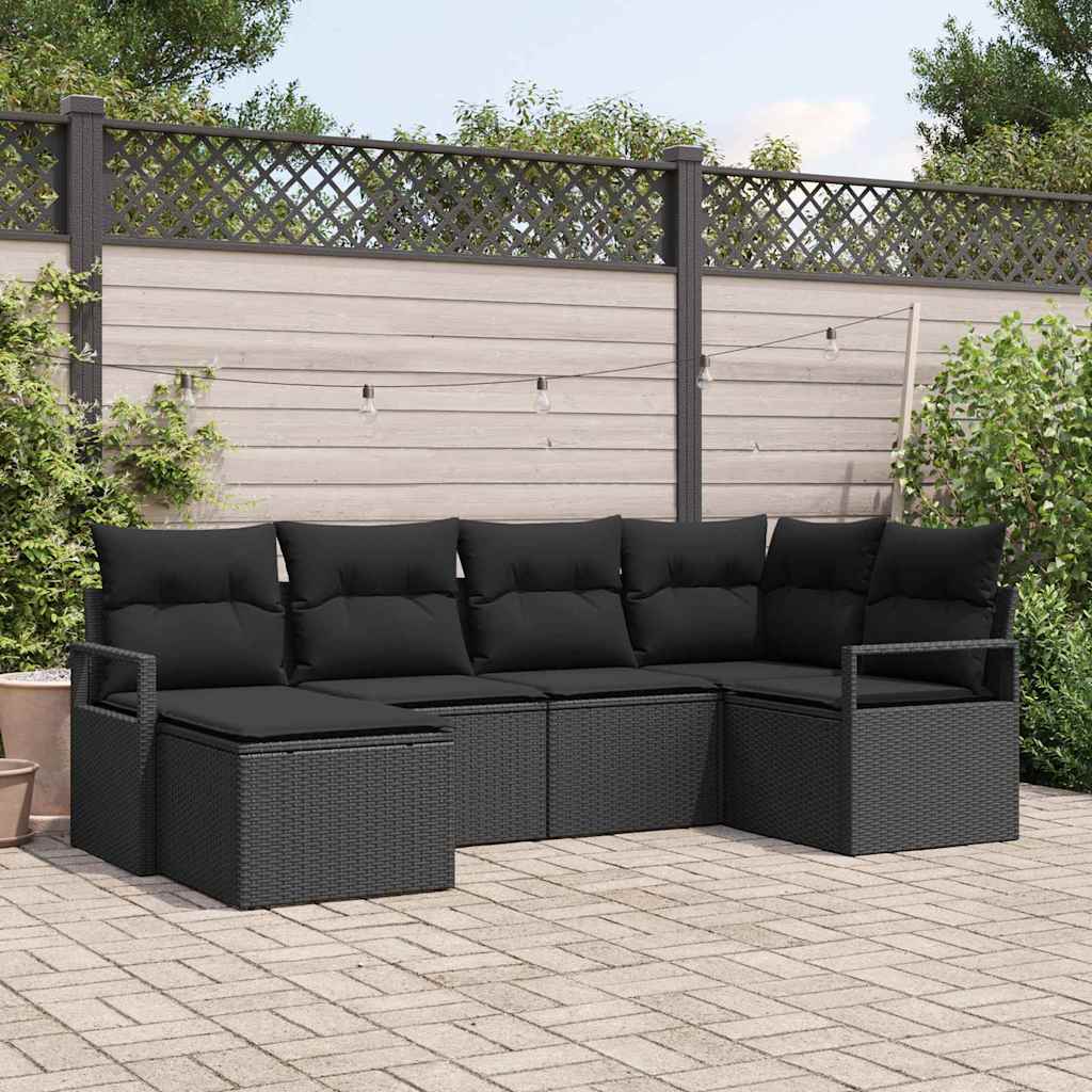 Set sofe s jastukom s pohranom 6 pcs Crna poliratan