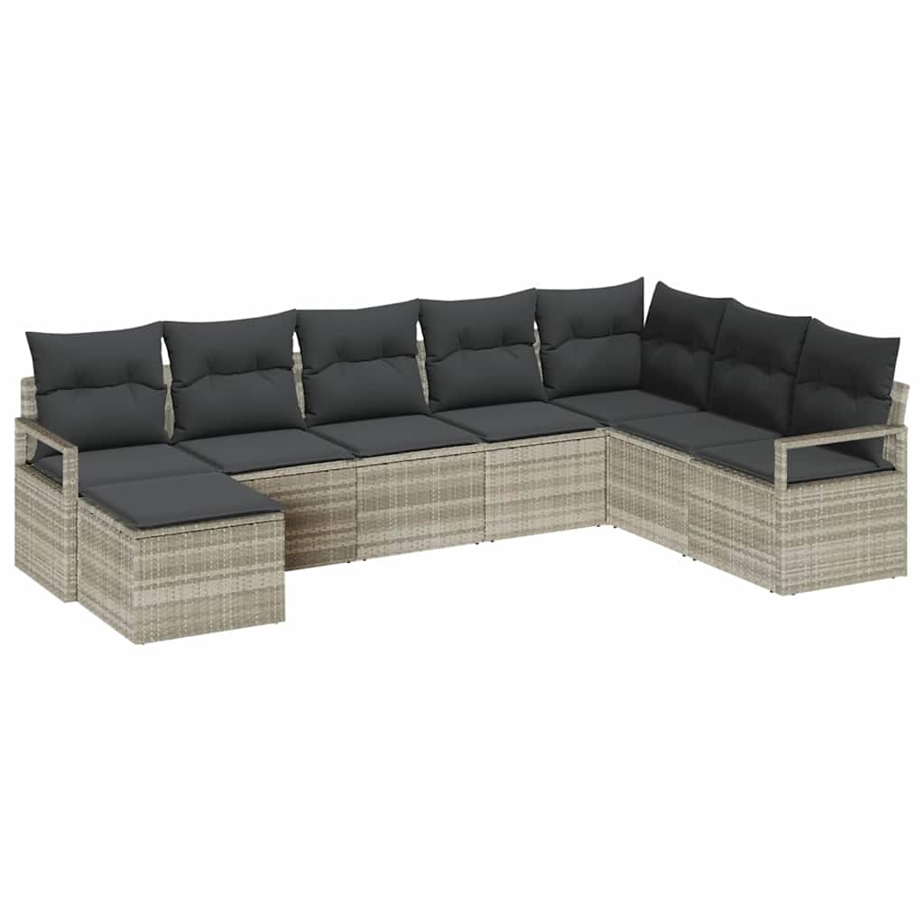 Set sofe s jastukom s pohranom 7 pcs Svijetlo siva poliratan