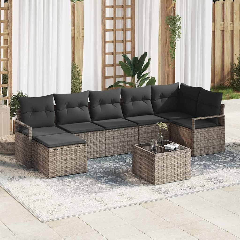 Set sofe s jastukom s pohranom 8 pcs Svijetlo siva poliratan