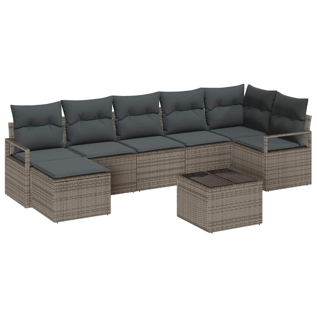 Set sofe s jastukom s pohranom 8 pcs Svijetlo siva poliratan