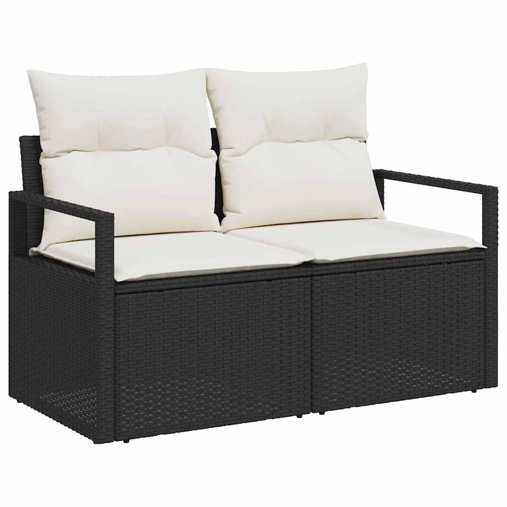 Set sofe s jastukom s pohranom 6 pcs Crna i Krema poliratan