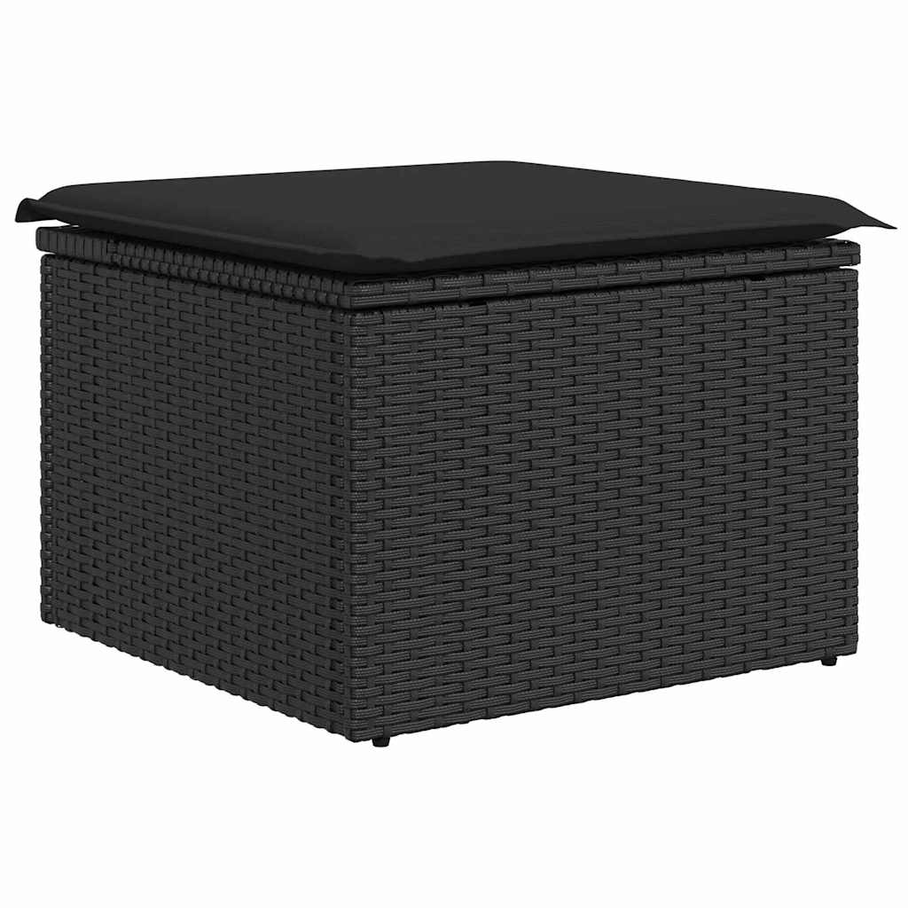 Set sofe s jastukom s pohranom 8 pcs Crna poliratan