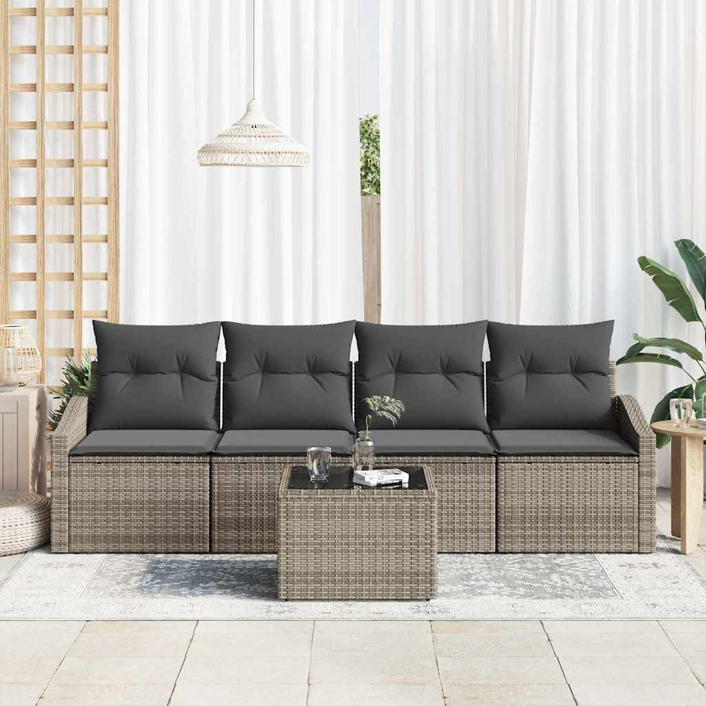 Set sofe s jastukom s pohranom 5 pcs Siva poliratan