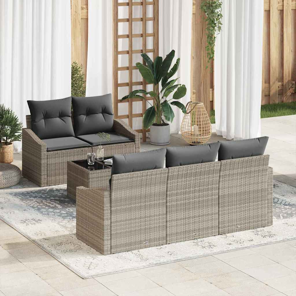 Set sofe s jastukom 6 pcs Svijetlo siva i tamno siva poliratan