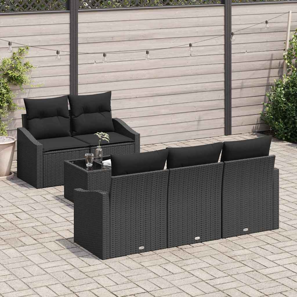 Set sofe s jastukom s pohranom 6 pcs Crna poliratan