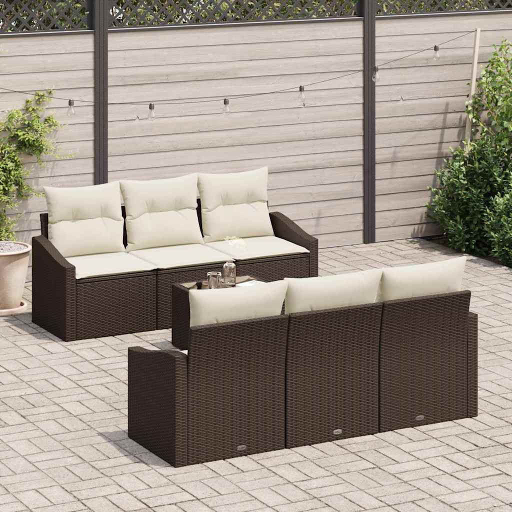 Set sofe s jastukom s pohranom 7 pcs Smeđa i krem poliratan