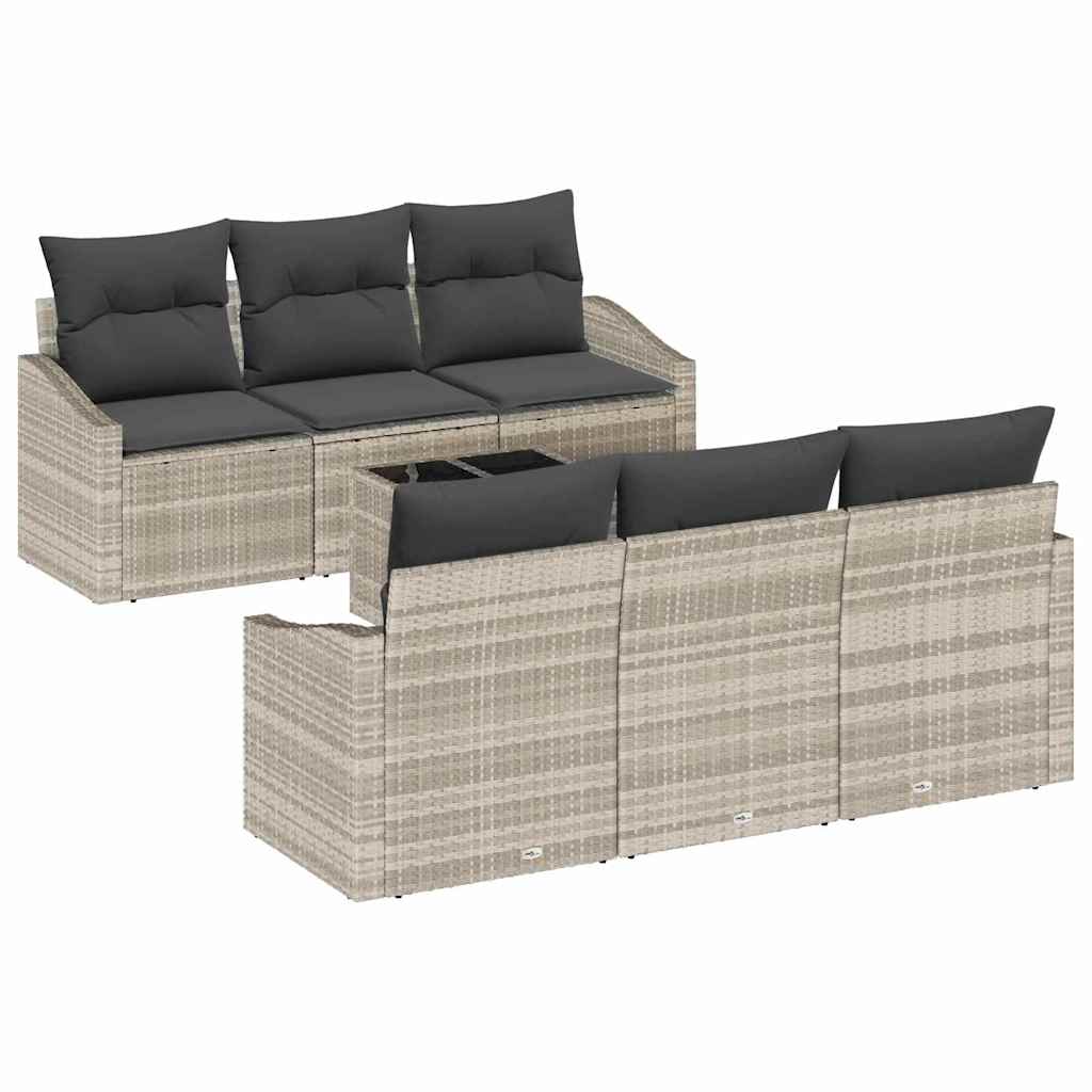 Set sofe 7 pcs Svijetlo siva i tamno siva poliratan