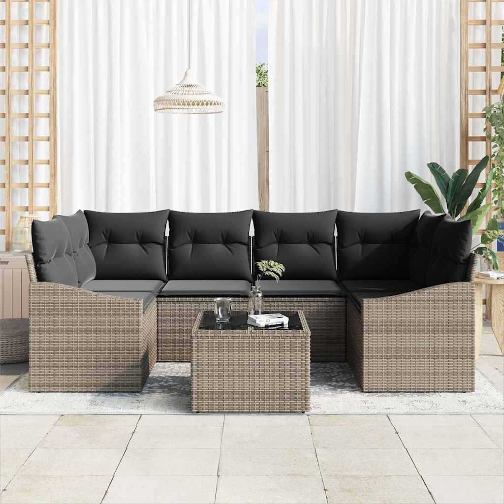 Set sofe s jastukom s pohranom 7 pcs Siva poliratan