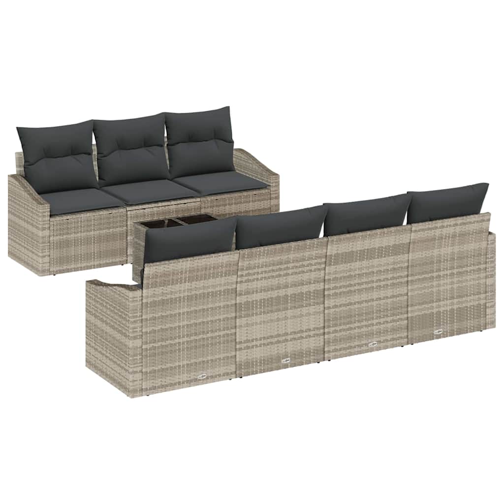 Set sofe s jastukom 8 pcs Svijetlo siva i tamno siva poliratan