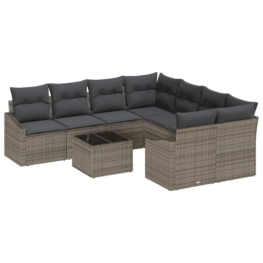 Set sofe s jastukom s pohranom 9 pcs Siva poliratan