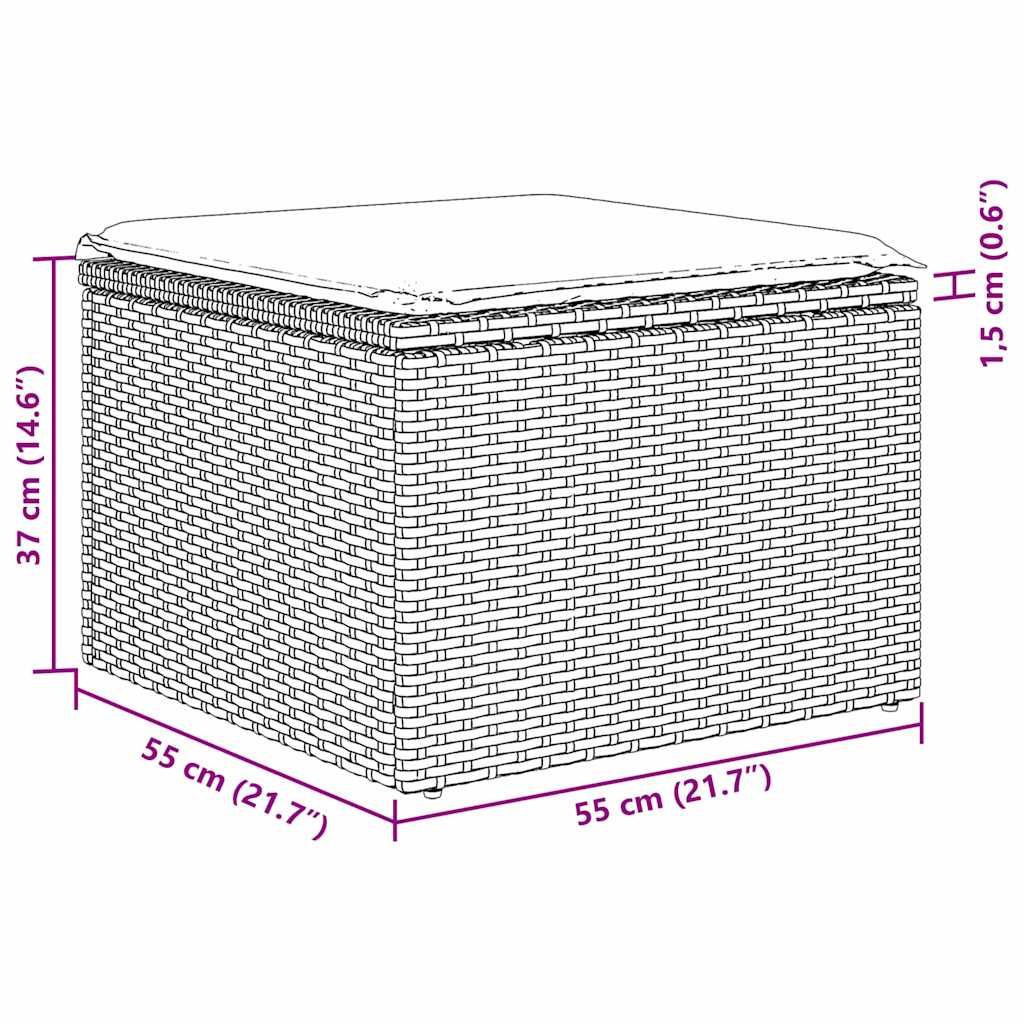 Set sofe s jastukom s pohranom 4 pcs Crna i Krema poliratan
