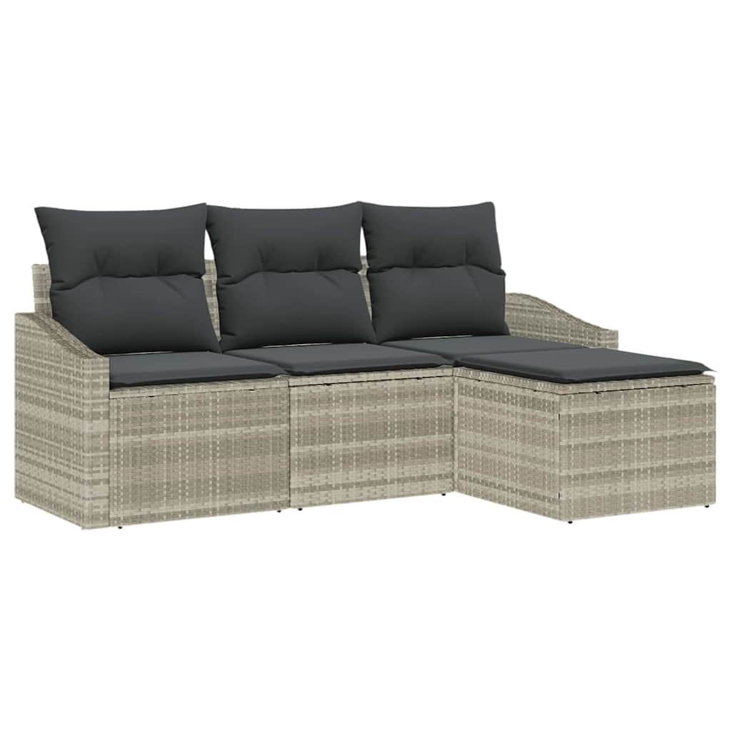 Set sofe s jastukom s pohranom 4 pcs Svijetlo siva poliratan