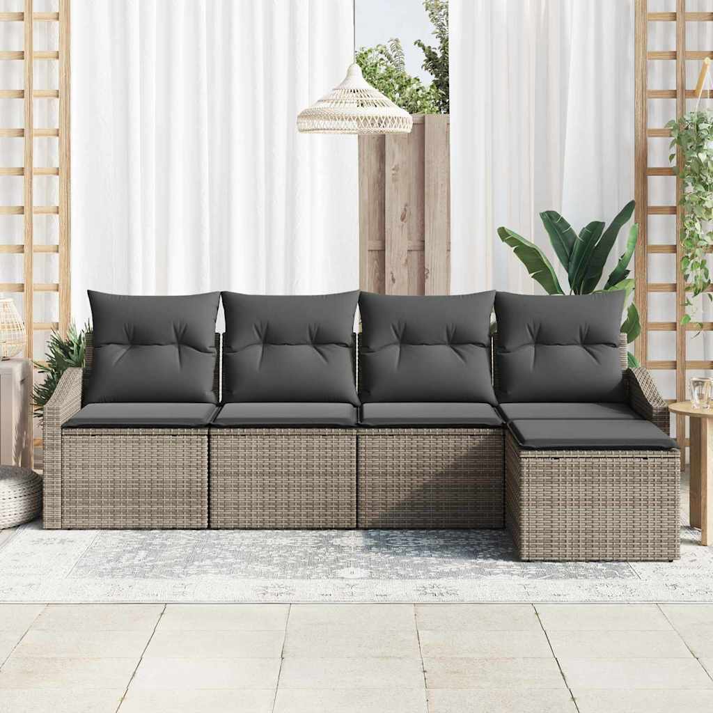 Set sofe s jastukom s pohranom 5 pcs Siva poliratan