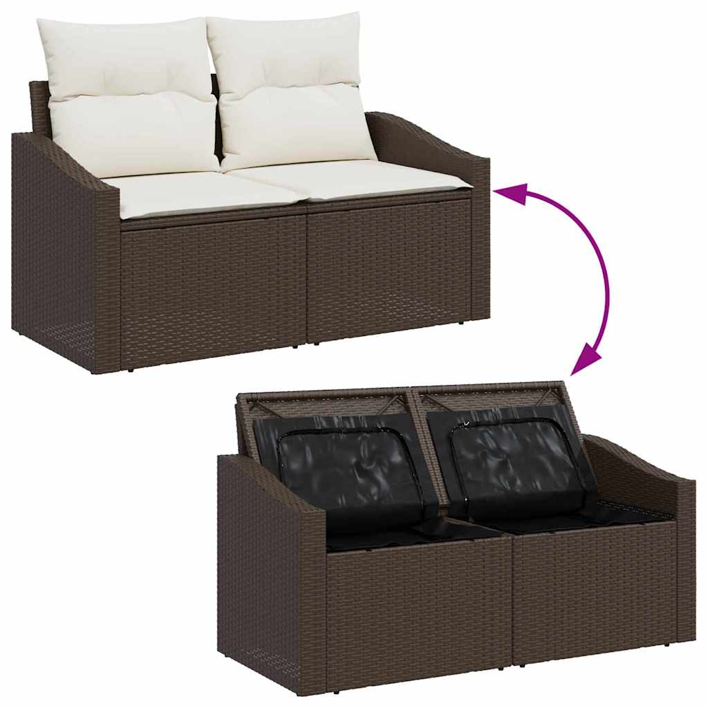 Sjedeća garnitura za vrt 8 pcs Smeđa i krem poliratan