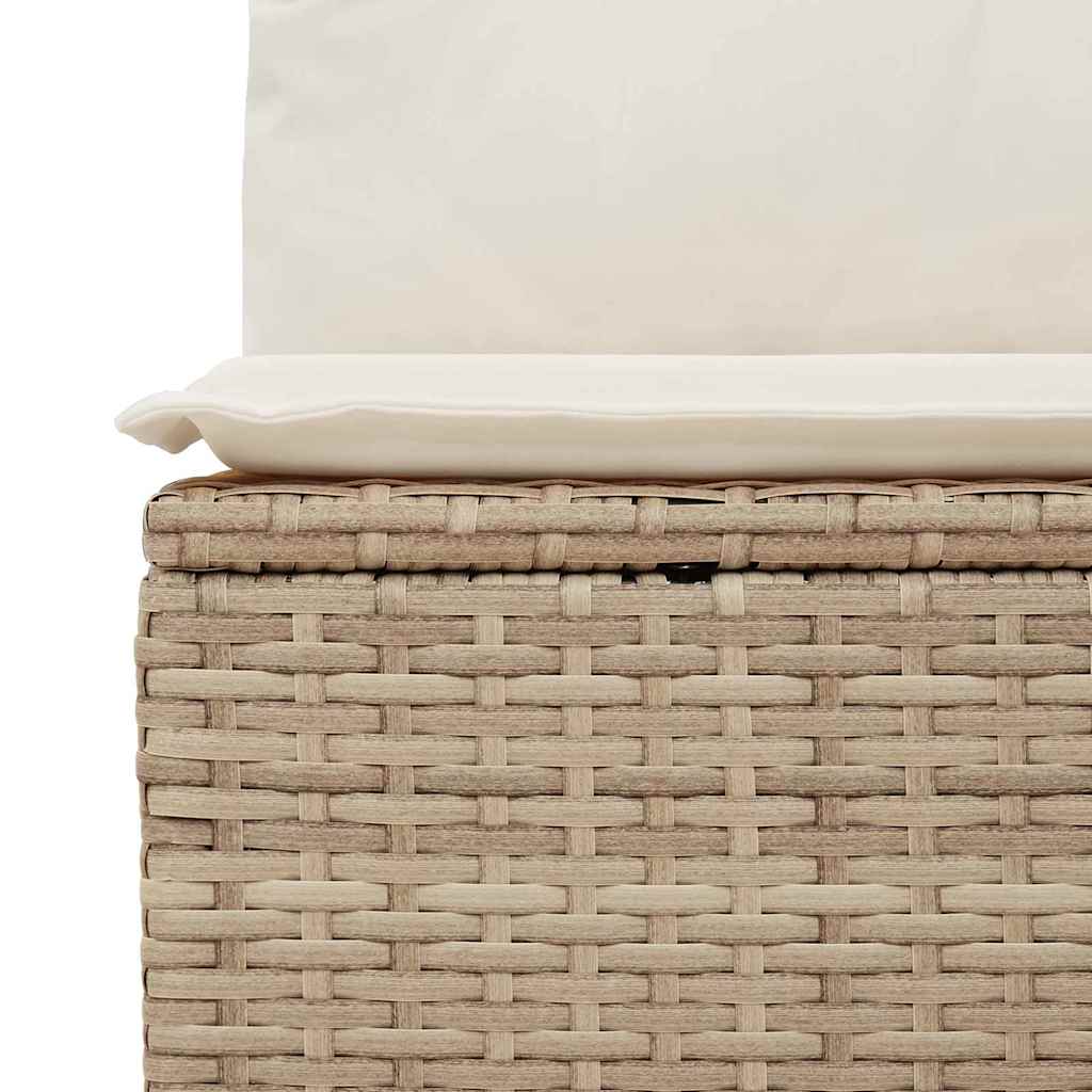 Sjedeća garnitura za vrt s pohranom 7 pcs Bež i krema poliratan