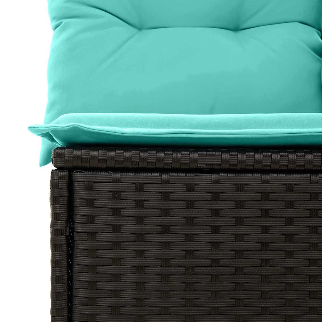 Sjedeća garnitura za vrt 6 pcs Crna i Tirkizna poliratan