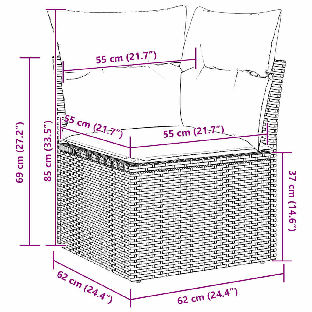 Sjedeća garnitura za vrt s pohranom 5 pcs Bež i krema poliratan