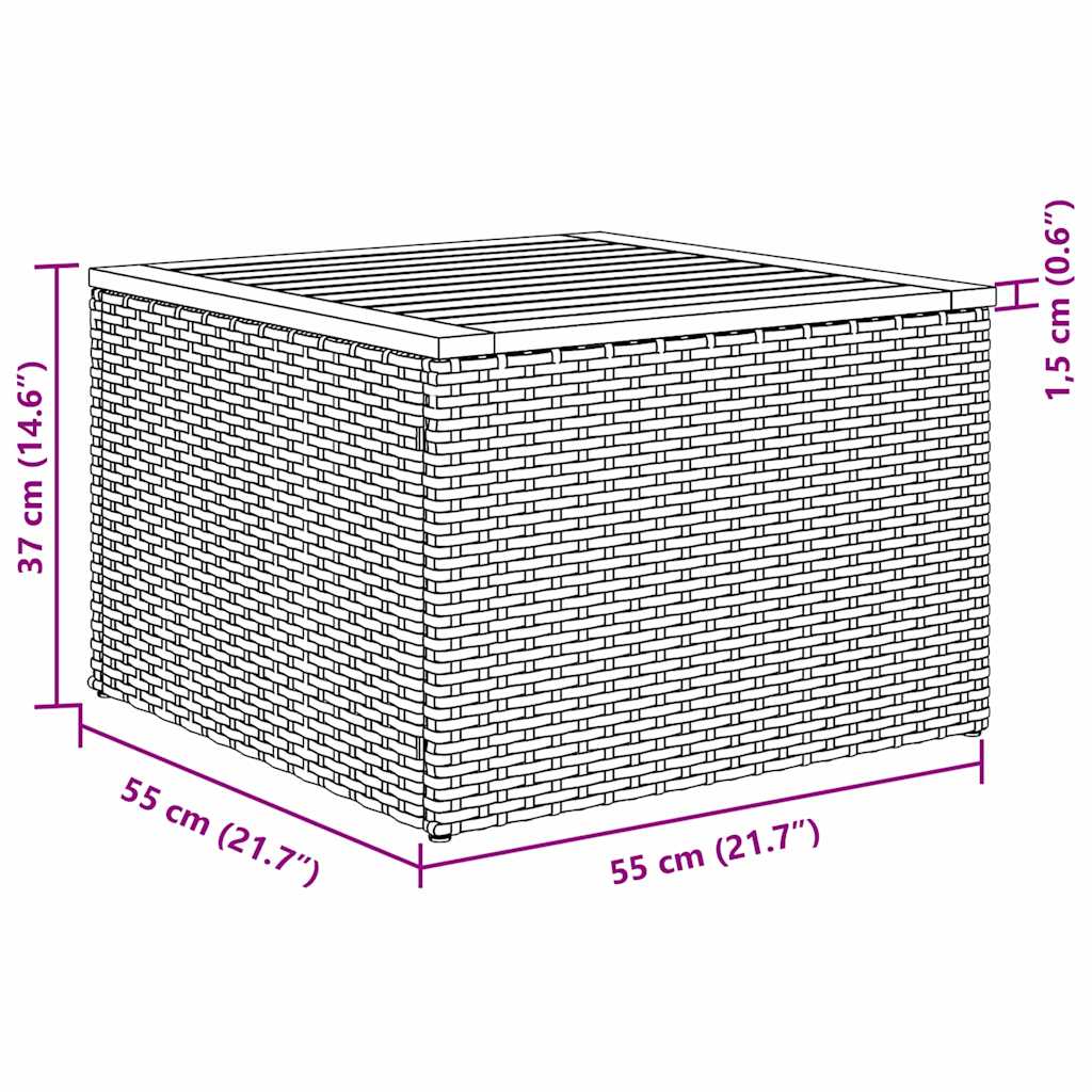 Sjedeća garnitura za vrt s pohranom 9 pcs Bež i krema poliratan