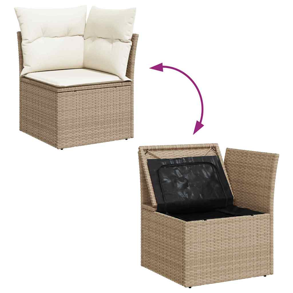 Sjedeća garnitura za vrt 11 pcs Bež i krema poliratan