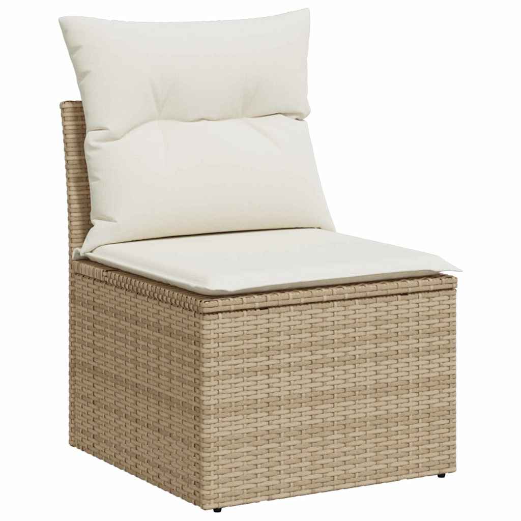 Sjedeća garnitura za vrt s pohranom 5 pcs Bež i krema poliratan